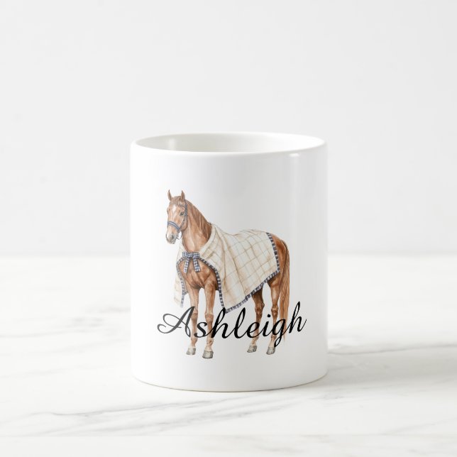 Brown Horse with Blanket Coffee Mug (Center)
