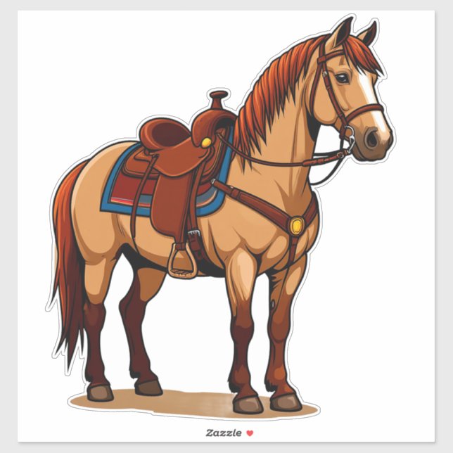 Brown Horse With Saddle (Sheet)