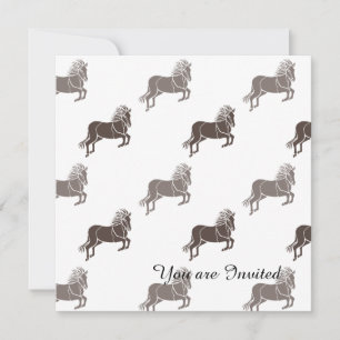 Brown Horses Animal Birthday Invitation