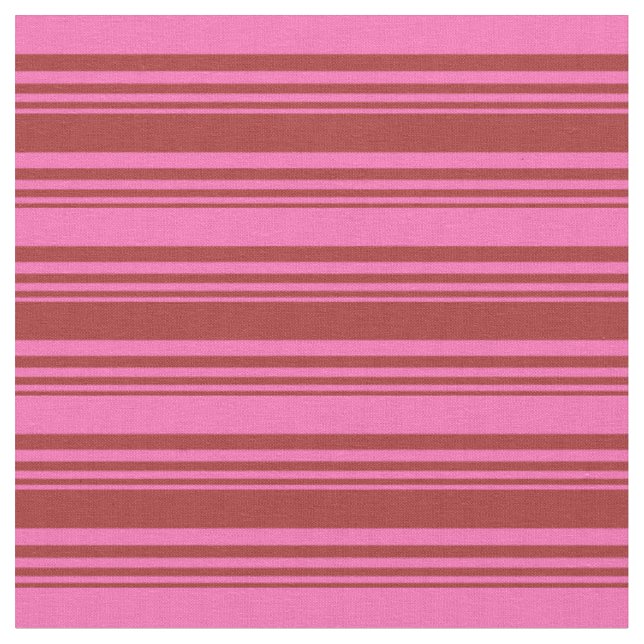 Brown & Hot Pink Lines Pattern Fabric (Close Up)