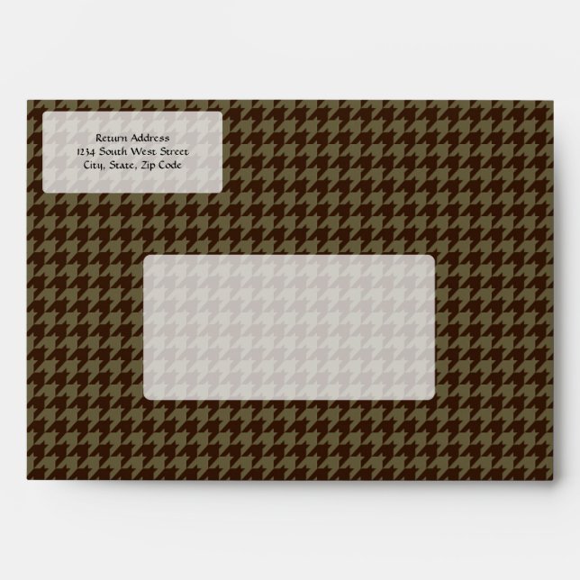 Brown Houndstooth Handsome Gentlemen's Pattern Envelope (Front)