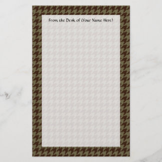 Brown Houndstooth Handsome Gentlemen's Pattern Stationery