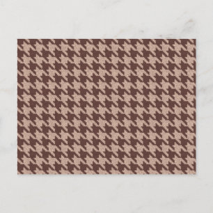 Brown Houndstooth Preppy Classic Pattern Blank Car Invitation Postcard