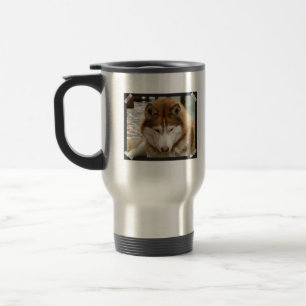 Brown Husky Travel Mug