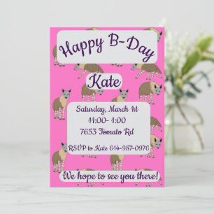 Brown Hyenas Happy Birthday Invitation