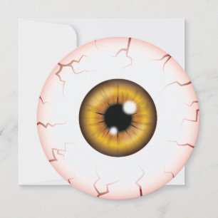 Brown Iris Eyeball Bloodshot Eye Halloween Party Invitation