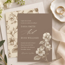  Brown Ivory Vintage Botanical Wedding