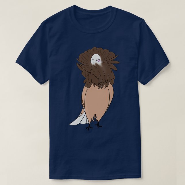 Brown Jacobin Pigeon T-Shirt (Design Front)