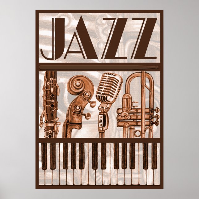 Brown Jazz Music Poster (Front)