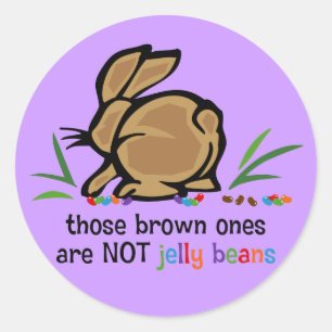 Brown Jelly Beans Classic Round Sticker