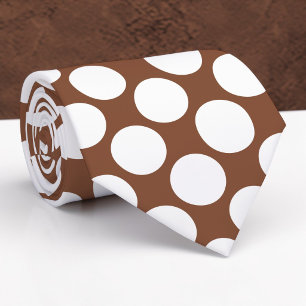 Brown Jumbo Polka Dots Custom Necktie