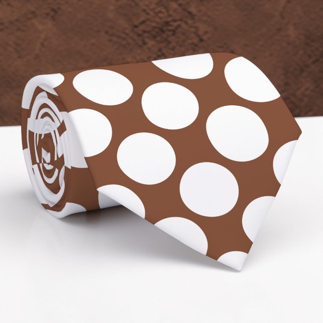 Brown Jumbo Polka Dots Custom Necktie (Creator Uploaded)