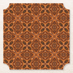 Brown Kaleidoscope Mandala Pattern-23100 Paper Coaster