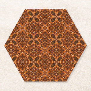 Brown Kaleidoscope Mandala Pattern-23100 Paper Coaster