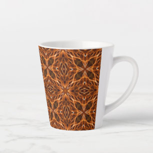Brown Kaleidoscope Mandala Pattern Latte Mug
