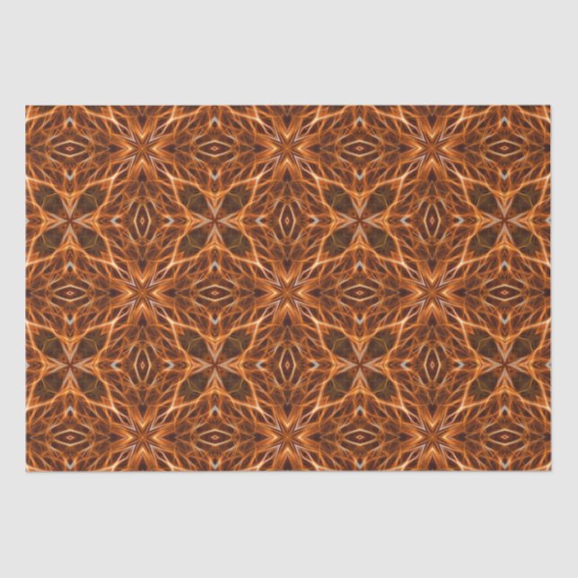 Brown Kaleidoscope Mandala Pattern Tissue Paper (Front)