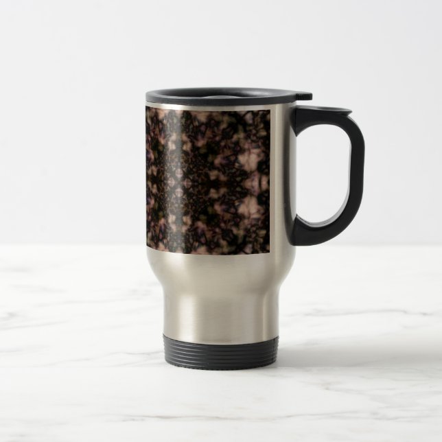 Brown kaleidoscope pattern travel mug (Right)