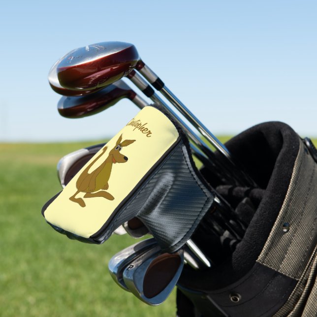 Brown Kangaroo Design Golf Head Cover (In Situ)