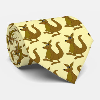 Brown Kangaroo Design Neck Tie
