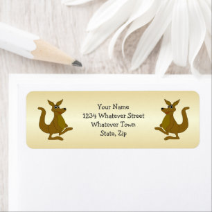 Brown Kangaroo Design Return Address
