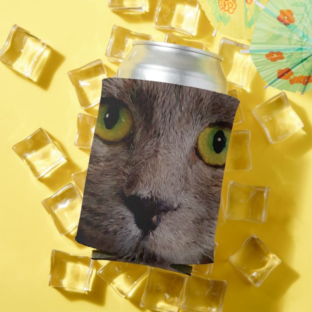 Brown Kitten Oil Paint, Can Cooler (In Situ Summer)