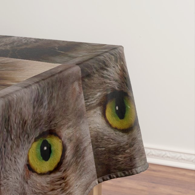 Brown Kitten Oil Paint, Table Cloth (In Situ)