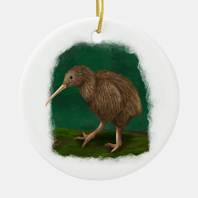 Brown Kiwi Ornament  (Front)