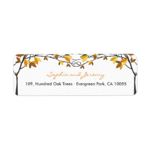 Brown Knotted Love Trees Autumn Wedding Address
