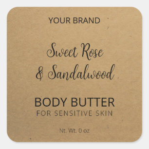 Brown Kraft Body Butter Labels