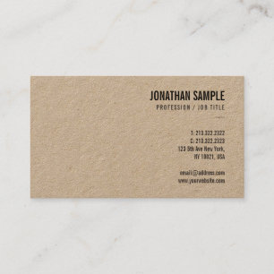 Brown Kraft Paper Elegant Trendy Modern Template Business Card