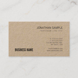 Brown Kraft Paper Professional Elegant Plain Luxe Business Card