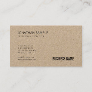 Brown Kraft Paper Professional Modern Plain Luxury Business Card