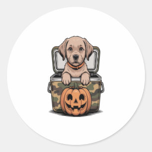 Brown Lab Dog Halloween Spooky Classic Round Sticker