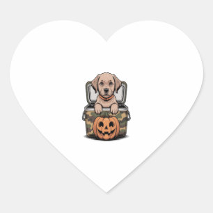 Brown Lab Dog Halloween Spooky Heart Sticker