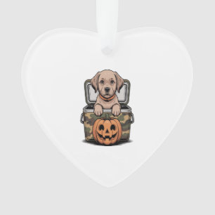 Brown Lab Dog Halloween Spooky Ornament