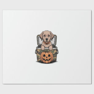 Brown Lab Dog Halloween Spooky Wrapping Paper