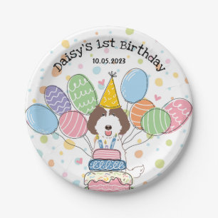 Brown Labradoodle Dog Birthday Party Paper Plates