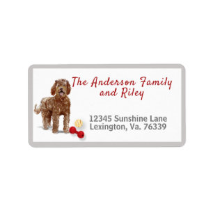 Brown Labradoodle Toys Home Return Address Label