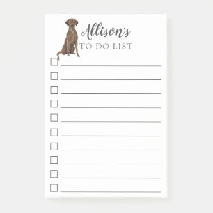 Brown Labrador Dog Personalised To Do List Post-it Notes