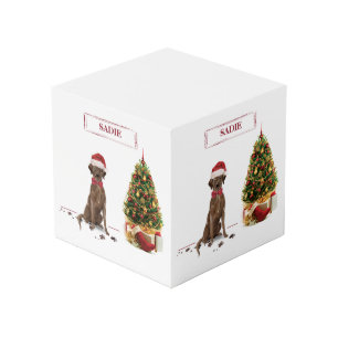 Brown Labrador Retriever Funny Christmas Dog Tree Cube