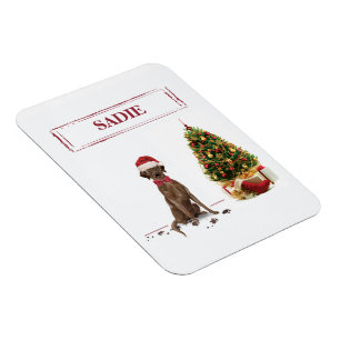 Brown Labrador Retriever Funny Christmas Dog Tree Magnet