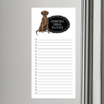 Brown Labrador Retriever Shopping List  Magnetic Notepad<br><div class="desc">Adorable things to fetch Brown Labrador Retriever dog with a black chalkboard frame personalised with your name.</div>