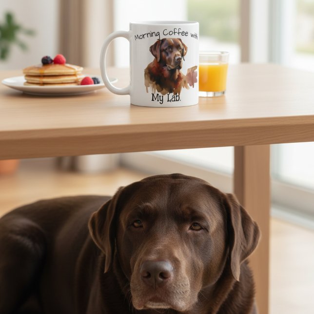   Brown Labrador Watercolor Personalise Coffee Mug (Creator Uploaded)