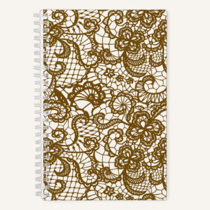 Brown Lace on Ivory Notebook