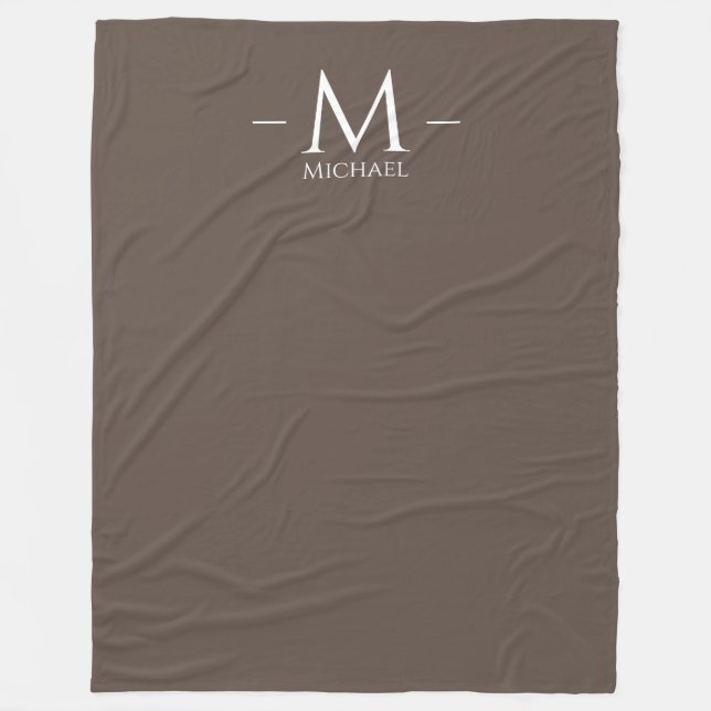 Brown Large Blanket Monogram Elegant Template (Front)