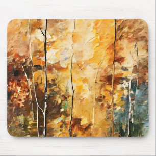 Brown Leaf Nature Serenity Abstract Art Mouse Mat