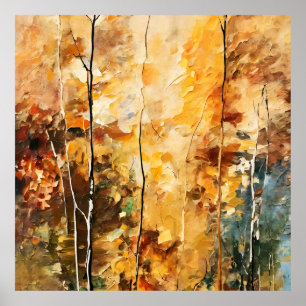 Brown Leaf Nature Serenity Abstract Art Poster