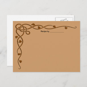 Brown Leaf Vine Recipe Blank Card