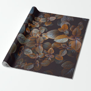 BROWN-LEAFED PLANTS WRAPPING PAPER