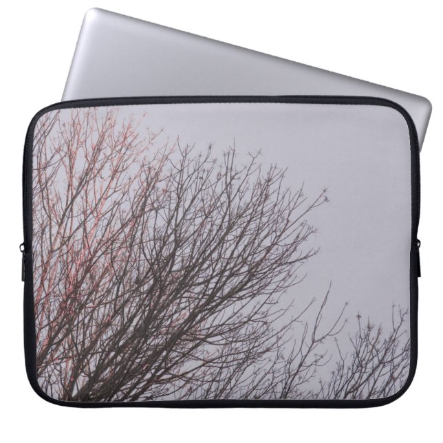 BROWN LEAFLESS TREE UNDER WHITE SKY LAPTOP SLEEVE (Front)